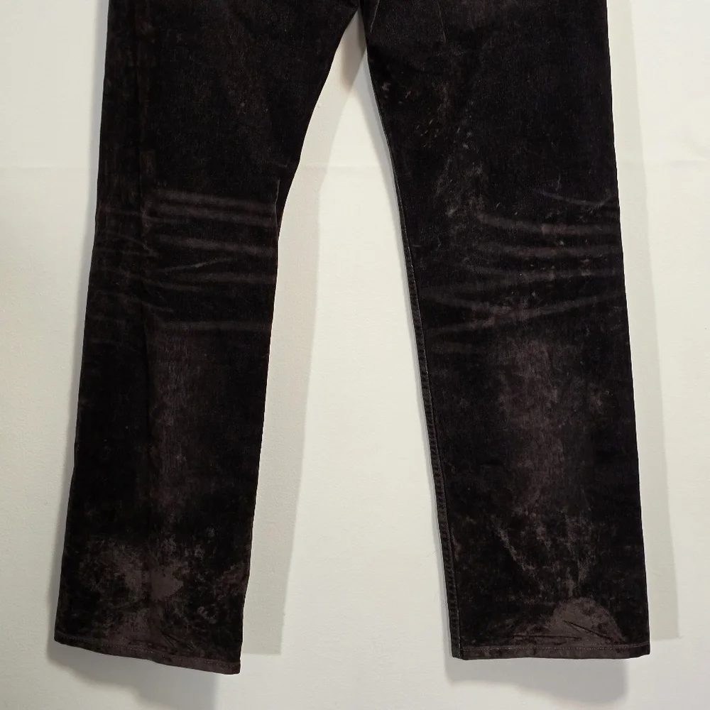Zara Chocolate Brown Black Straight-Leg Velvet Pants - Picture 6 of 8